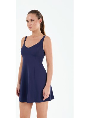 Louren Kadın  Düz Renk Ince Kaplı Askılı V Yaka Slip Altlı  Elbise Mayo