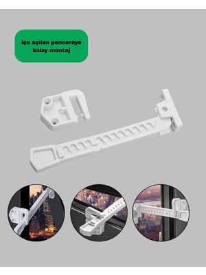 TeknoKapsül Kolay Montajlı Pencere Açılma Sınırlayıcı 2’li Set