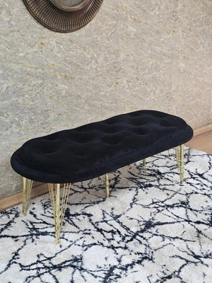 Sevinç Mobilya Ufo Oturak Bench - Gold Kaplama Telli Ayak - Oturak - Bench - Puf - Yatak Ucu Pufu