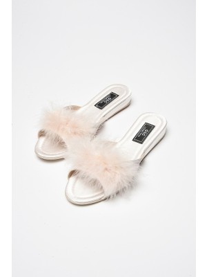 G&C Kadın Çeyizlik Tüylü Gelin Ev Terliği 180