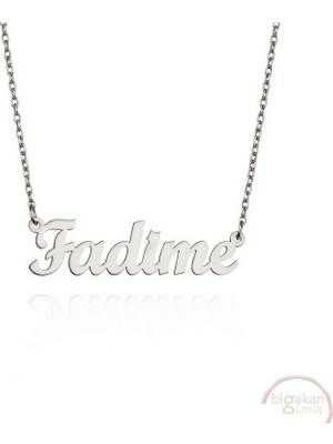 Bigakan 925 Ayar Gümüş Fadime Isimli Kolye