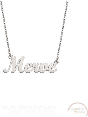 Bigakan 925 Ayar Gümüş Merve Isimli Kolye