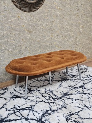 Sevinç Mobilya Ufo Oturak Bench - Krom Kaplama Sivriltme Ayak - Oturak - Bench - Puf - Yatak Ucu Pufu