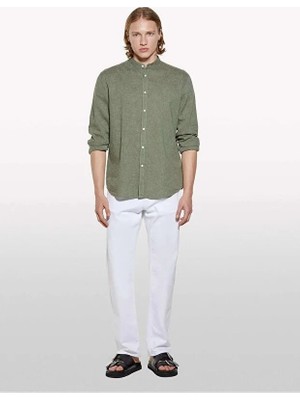 Sisley Streç Pamuklu Normal Bel Regular Fit Denim Pantolon Erkek Beyaz Denim Pantolon - 325P4TFTSE02R