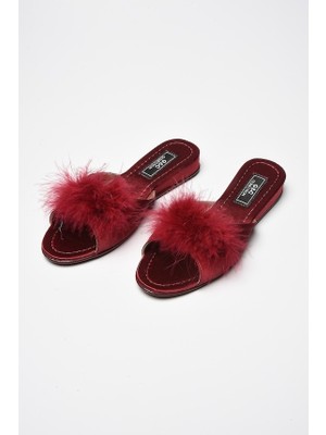 G&C Kadın Çeyizlik Tüylü Gelin Ev Terliği 180