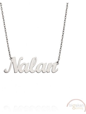 Bigakan 925 Ayar Gümüş Nalan Isimli Kolye