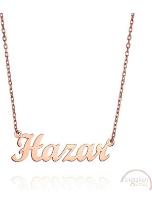 Bigakan 925 Ayar Gümüş Hazar Isimli Kolye Rose Kaplama