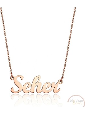 Bigakan 925 Ayar Gümüş Seher Isimli Kolye Rose Kaplama