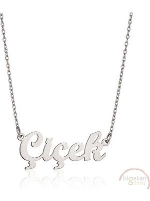 Bigakan 925 Ayar Gümüş Çiçek Isimli Kolye