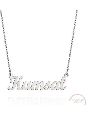 Bigakan 925 Ayar Gümüş Kumsal Isimli Kolye