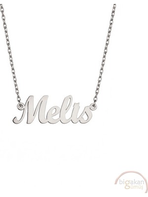 Bigakan 925 Ayar Gümüş Melis Isimli Kolye