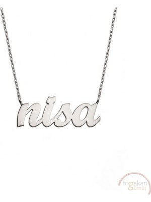 Bigakan 925 Ayar Gümüş Nisa Isimli Kolye