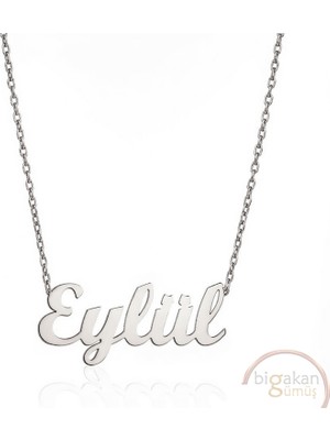 Bigakan 925 Ayar Gümüş Eylül Isimli Kolye
