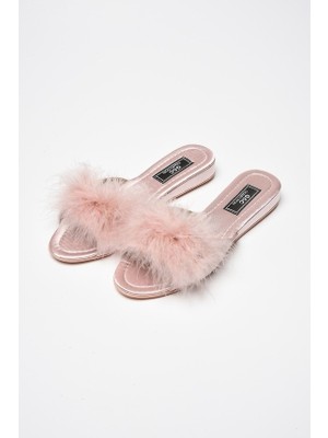 G&C Kadın Çeyizlik Tüylü Gelin Ev Terliği 180