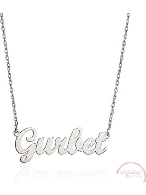 Bigakan 925 Ayar Gümüş Gurbet Isimli Kolye