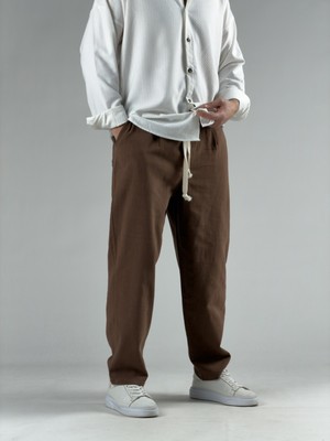 Cocopelli Kahverengi Erkek Keten Pantolon COC3033