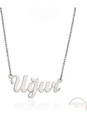 Bigakan 925 Ayar Gümüş Uğur Isimli Kolye