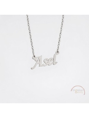 Bigakan 925 Ayar Gümüş Asel Isimli Kolye