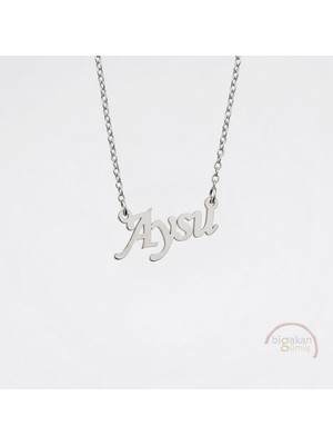 Bigakan 925 Ayar Gümüş Aysu Isimli Kolye
