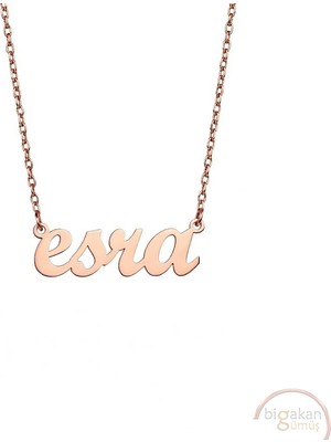 Bigakan 925 Ayar Gümüş Esra Isimli Kolye Rose Kaplama