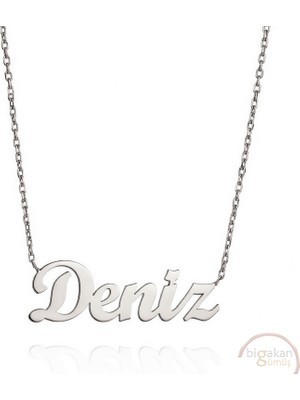 Bigakan 925 Ayar Gümüş Deniz Isimli Kolye