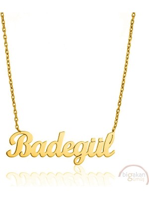 Bigakan 925 Ayar Gümüş Altın Kaplama Badegül Isimli Kolye