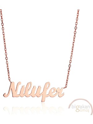 Bigakan 925 Ayar Gümüş Nilüfer Isimli Kolye Rose Kaplama