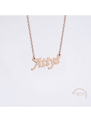 Bigakan 925 Ayar Gümüş Atiye Isimli Kolye Rose Kaplama