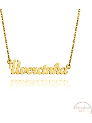 Bigakan 925 Ayar Gümüş Altın Kaplama Üvercinka Isimli Kolye