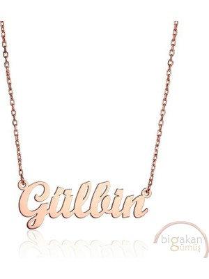 Bigakan 925 Ayar Gümüş Gülbin Isimli Kolye Rose Kaplama