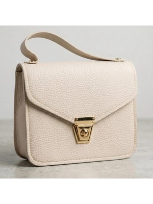 Krem Rengi Kutu El Çantası
