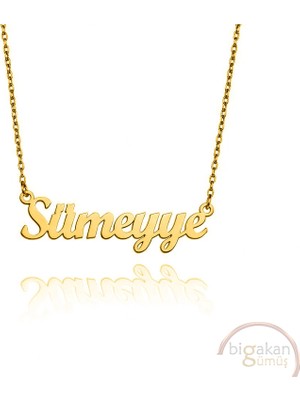 Bigakan 925 Ayar Gümüş Altın Kaplama Sümeyye Isimli Kolye