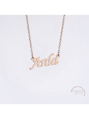 Bigakan 925 Ayar Gümüş Arda Isimli Kolye Rose Kaplama