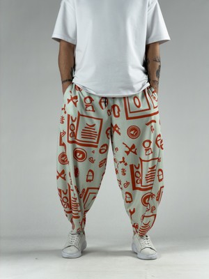 Cocopelli Etnik Tablo Patchwork Erkek Pantolon COC3048