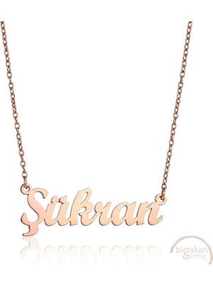 Bigakan 925 Ayar Gümüş Şükran Isimli Kolye Rose Kaplama