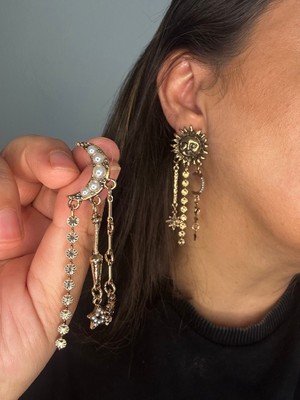 ALS Tasarım Dünyası Zr Tasarım Gold Bohemian Dream Küpe