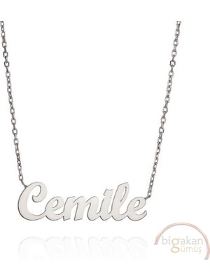 Bigakan 925 Ayar Gümüş Cemile Isimli Kolye