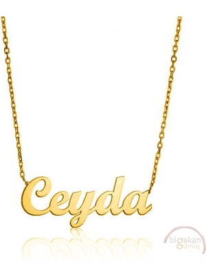 Bigakan 925 Ayar Gümüş Altın Kaplama Ceyda Isimli Kolye