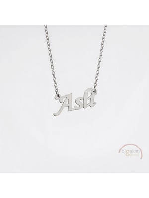 Bigakan 925 Ayar Gümüş Aslı Isimli Kolye