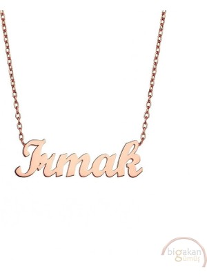 Bigakan 925 Ayar Gümüş Irmak Isimli Kolye Rose Kaplama