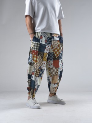Cocopelli Renkli Erkek Patchwork Oversize Pantolon COC3050