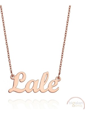 Bigakan 925 Ayar Gümüş Lale Isimli Kolye Rose Kaplama