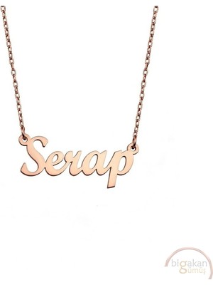 Bigakan 925 Ayar Gümüş Serap Isimli Kolye Rose Kaplama