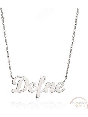 Bigakan 925 Ayar Gümüş Defne Isimli Kolye
