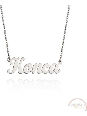 Bigakan 925 Ayar Gümüş Konca Isimli Kolye