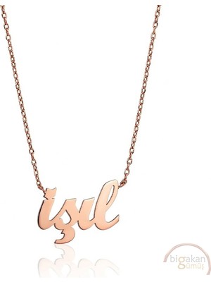 Bigakan 925 Ayar Gümüş Işıl Isimli Kolye Rose Kaplama
