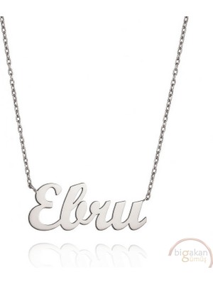 Bigakan 925 Ayar Gümüş Ebru Isimli Kolye
