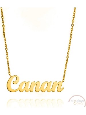 Bigakan 925 Ayar Gümüş Altın Kaplama Canan Isimli Kolye