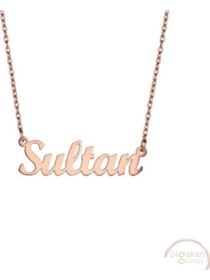 Bigakan 925 Ayar Gümüş Sultan Isimli Kolye Rose Kaplama