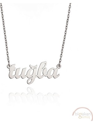 Bigakan 925 Ayar Gümüş Tuğba Isimli Kolye